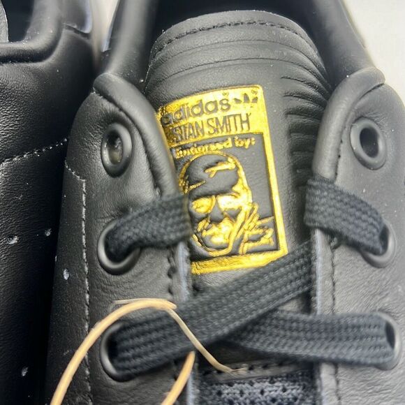 ADIDAS STAN SMITH Core Black Gum LEATHER casual ID1341 Shoes Men 10.5 NWB - Picture 6 of 11